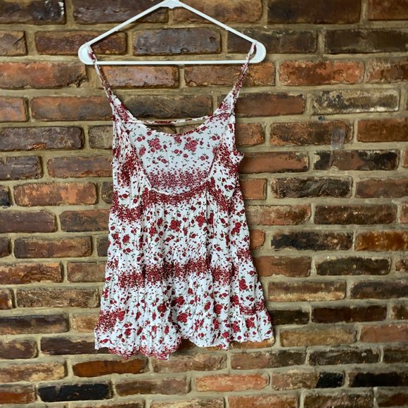 Brandy Melville White Red Floral Mini Slip Dress - Picture 6 of 8